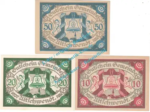 Altschwendt , Notgeld Set mit 3 Scheinen in kfr. K-K 35.II... Oberösterreich 1920
