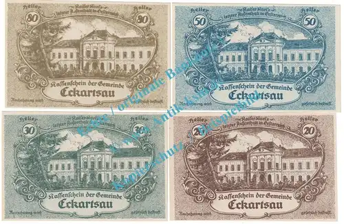 Eckartsau , Notgeld Set mit 4 Scheinen in kfr. K-K 149.I.a , Niederösterreich o.D