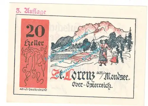 St.Lorenz a.M. Notgeld 20 Heller -3.Auflage- in kfr. K-K 904.e , Oberösterreich o.D