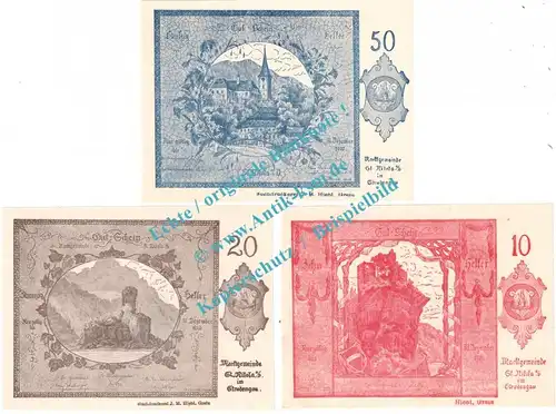 St.Nikola a.d.D. Notgeld Set mit 3 Scheinen in kfr. K-K 914.I , Oberösterreich o.D