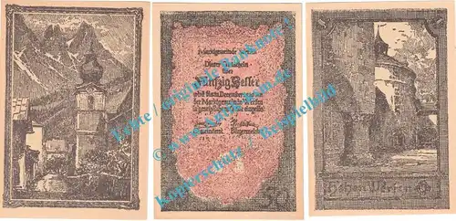 Werfen Markt , Notgeld Set mit 3 Scheinen in kfr. K-K 1173.b , Salzburg o.D