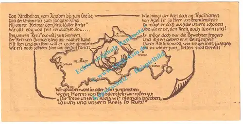 Neustadt a.d.O. Notgeld 1,50 Mark Schein in kfr. M-G 964.2 , Thüringen 1921 Seriennotgeld