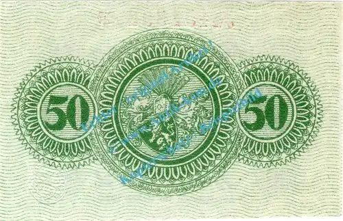 Gera , Notgeld 50 Pfennig Schein in kfr. Tieste 2180.20.32 , Thüringen 1920 Verkehrsausgabe