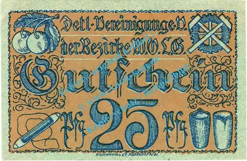 Grossalmerode , Notgeld 25 Pfennig Schein in kfr. Tieste 2500.05.10 , Hessen o.D. Verkehrsausgabe