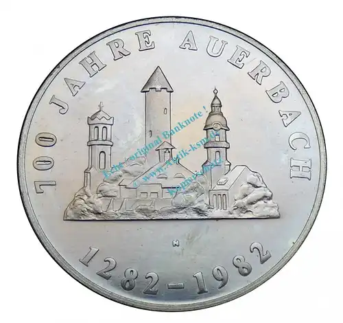 Medaille DDR -700 Jahre Auerbach- von 1982 , unz - vz , -0126