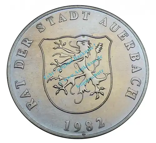 Medaille DDR -700 Jahre Auerbach- von 1982 , unz - vz , -0126