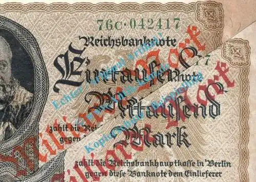 Reichsbanknoten , 1 Milliarde Mark --ORANGE 3 x fortl KN Bo. WZ -- , DEU-126.F.e, Ros.110, P.113 , Weimarer Republik - Inflation