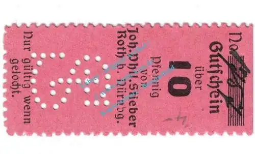 Roth , Notgeld 10 Pfennig Schein in kfr. Tieste 6235.05.02 , Bayern o.D. Verkehrsausgabe