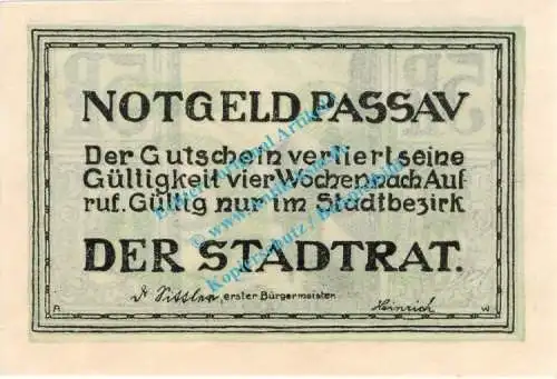 Passau , Notgeld 5 Pfennig Schein in kfr. Tieste 5515.05.120 , Sachsen o.D. Verkehrsausgabe