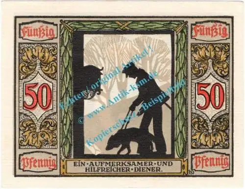 Oldenburg , Notgeld 50 Pfennig -matt- Nr.5 in kfr. M-G 1016.1.b , Niedersachsen 1921 Seriennotgeld