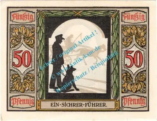 Oldenburg , Notgeld 50 Pfennig -matt- Nr.4 in kfr. M-G 1016.1.b , Niedersachsen 1921 Seriennotgeld