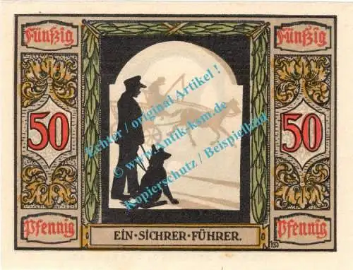 Oldenburg , Notgeld 50 Pfennig -glatt- Nr.4 in kfr. M-G 1016.2.a , Niedersachsen 1921 Seriennotgeld
