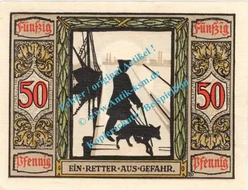 Oldenburg , Notgeld 50 Pfennig -matt- Nr.1 in kfr. M-G 1016.1.b , Niedersachsen 1921 Seriennotgeld