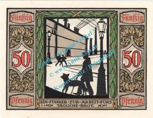 Oldenburg , Notgeld 50 Pfennig -glanz- Nr.6 in kfr. M-G 1016.1.a , Niedersachsen 1921 Seriennotgeld