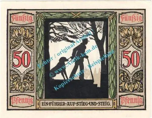 Oldenburg , Notgeld 50 Pfennig -glanz- Nr.2 in kfr. M-G 1016.1.a , Niedersachsen 1921 Seriennotgeld