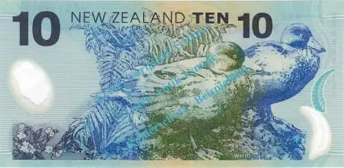 Banknote Neuseeland - New Zealand , 10 Dollar Schein -Kate Sheppard- in unc-kfr