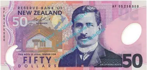 Banknote Neuseeland - New Zealand , 50 Dollar Schein in unc - kfr , A.Bollard