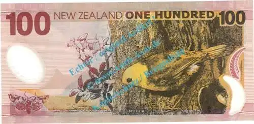 Banknote Neuseeland - New Zealand , 100 Dollar Schein in unc - kfr , A.Bollard