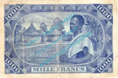 Banknote Mali , 1.000 Francs Schein -Farmers- von 22.09.1960 in used - gbr