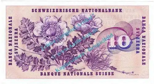 Banknote Schweiz - Suisse , 10 Franken Schein -G.Keller- von 1973 in unc - kfr