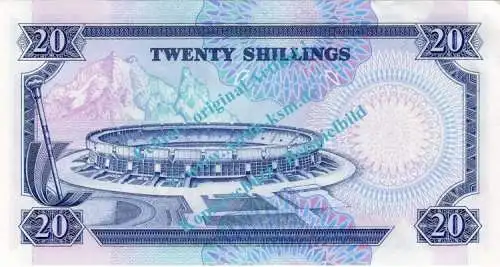 Banknote Kenia - Kenya , 20 Schilling Schein von 1988-1992 in unc - kfr