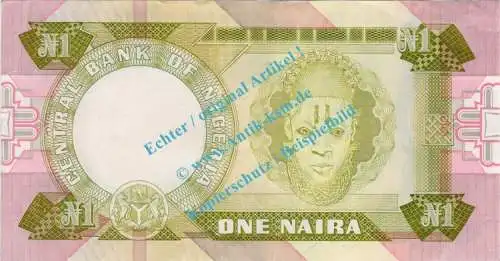 Banknote Nigeria , 1 Naira Schein -H.Macaulay- ND 1979 in unc - kfr