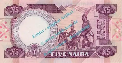 Banknote Nigeria , 5 Naira Schein -A.T.Balewa- ND 1984- in unc - kfr