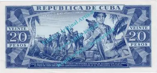 Banknote Kuba - Cuba , 20 Pesos Schein -C.Cienfuegos- von 1990 in unc - kfr