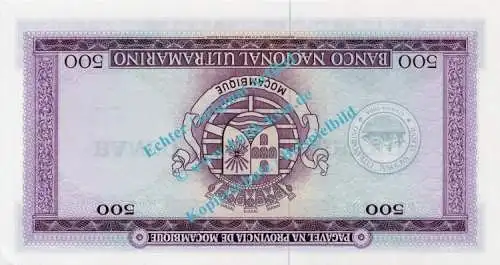 Banknote Mosambik - Mozambique , 500 Escudos Schein ND 1976 in unc - kfr