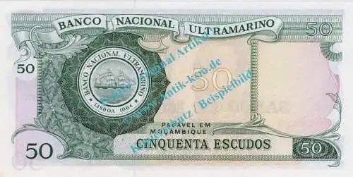 Banknote Mosambik - Mozambique , 50 Escudos Schein ND 1976 in unc , kfr