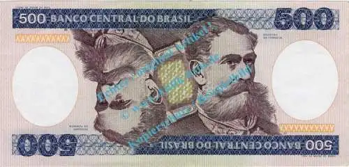 Banknote Brasilien - Brazil , 500 Cruzeiros Schein ND 1981-85 in unc , kfr