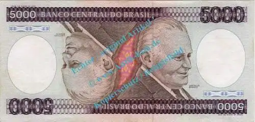 Banknote Brasilien - Brazil , 5.000 Cruzeiros Schein ND 1981-85 in unc- , kfr