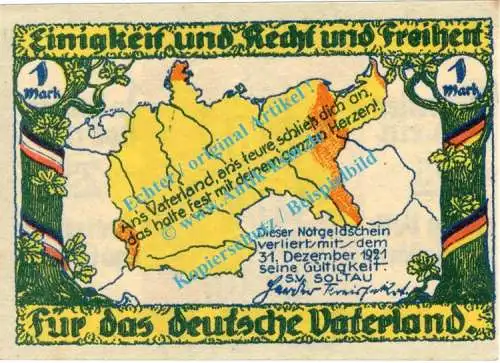 Soltau , Notgeld 75 Pfennig -Fehldruck- in kfr. M-G 1239.2.F , Niedersachsen o.D. Seriennotgeld