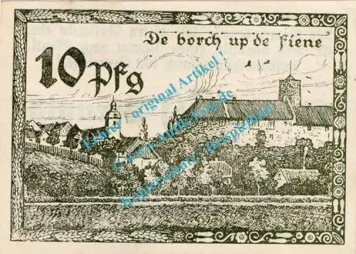 Vienenburg , Notgeld 10 Pfennig Schein in kfr. M-G 1361.1.B , Niedersachsen 1921 Seriennotgeld