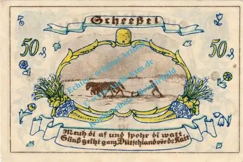 Notgeld Scheeßel , 25 Pfennig Schein , Mehl Grabowski 1174.1 D , von 1921 , Niedersachsen Seriennotgeld