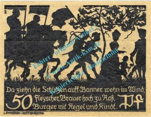 Schmiedeberg , Notgeld 50 Pfennig Nr.2 -Glanzdruck- in kfr. M-G 1186.1.a , Sachsen Anhalt 1921 Seriennotgeld