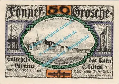 Coblenz Lützel , Notgeld 50 Pfennig Schein Nr.3 in kfr. M-G 234.1 , Rheinland o.D. Seriennotgeld