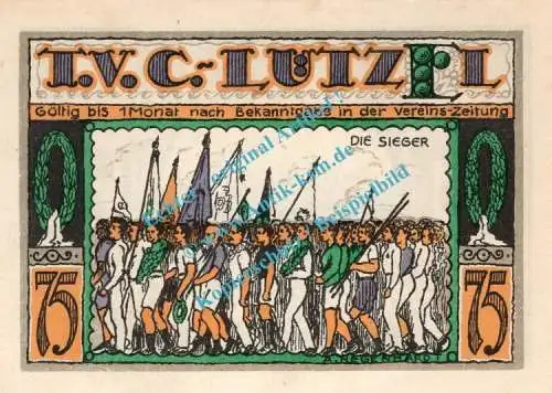 Coblenz Lützel , Notgeld 75 Pfennig Schein Nr.2 in kfr. M-G 234.1 , Rheinland o.D. Seriennotgeld
