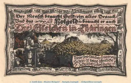 Notgeld Gutsverwaltung Freudenthal 389.1 , 50 Pfennig Schein Nr.2 in kfr. von 1918 , Thüringen Seriennotgeld