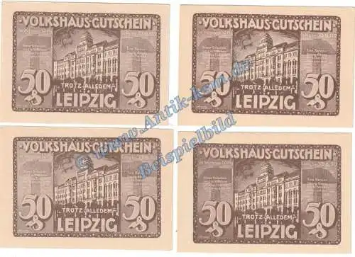 Leipzig , Notgeld Set mit 4 Scheinen -braun- in kfr. M-G 786.2 Seriennotgeld o.D. Sachsen