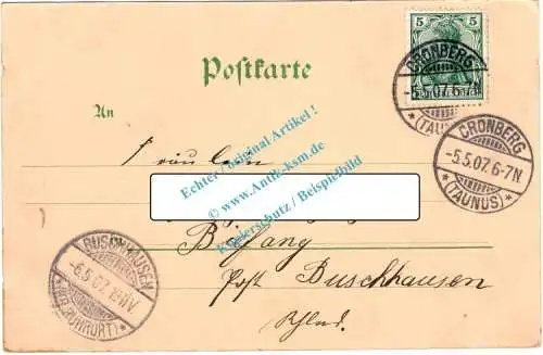 AK-PK Cronberg i. Taunus , Motiv -Stadtansicht Totale- gel. 1907 , Hessen