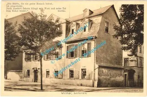 Weimar , AK-PK , Motiv -Das Schillerhaus- gel. 1911 , Thüringen
