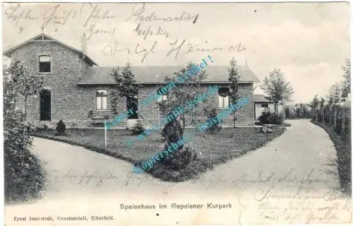 Repelen , AK-PK , Motiv -Speisehaus im Repelener Kurpark- gel. 1904 , Westfalen