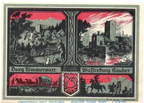 Notgeld V.f. Heimatpflege Bolkenhain 137.3 , 75 Pfennig Schein mit Wz. o.D. Schlesien Seriennotgeld