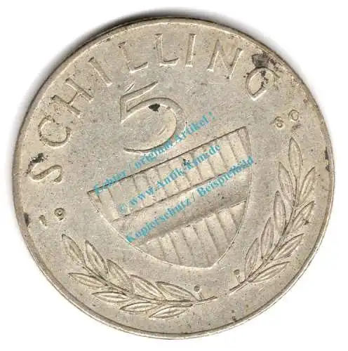 Österreich - Austria , 5 Schilling Silbermünze von 1960 -Lippizaner- KM.2889