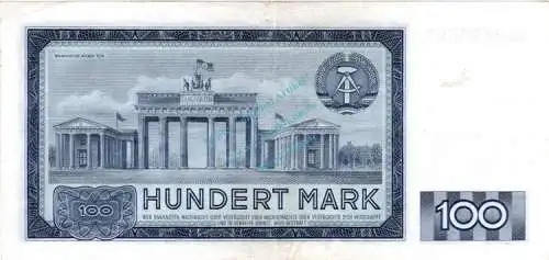 Banknote , 100 Mark Schein in gbr. DDR-20.a, Ros.358, P.26, DDR 1964 deutsche Notenbank