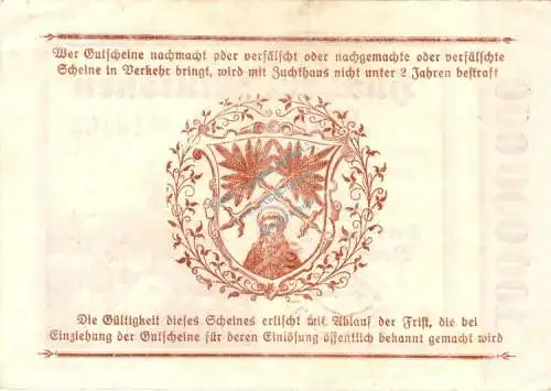 Dippoldiswalde , Banknote 100 Millionen Mark Schein in gbr. Bühn 1021.18 , Sachsen 1923 Inflation