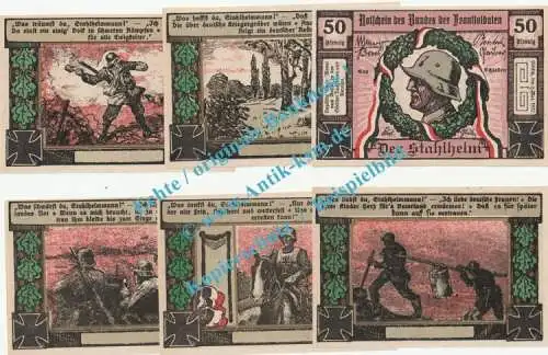 Görlitz , Notgeld Set mit 6 Scheinen in kfr. M-G 448.1 , Schlesien 1922 Seriennotgeld