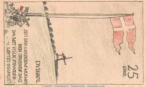 Notgeld Gemeinde Düppel 298.1-3 , 25 Öre Schein in kfr. von 1920 , Schleswig Holstein Seriennotgeld