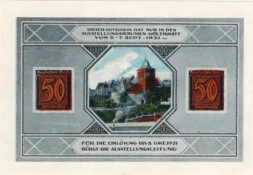 Lübeck , Notgeld 50 Pfennig Schein Nr.2 unc-kfr. M-G 826.17 , Schleswig Holstein 1921 Seriennotgeld